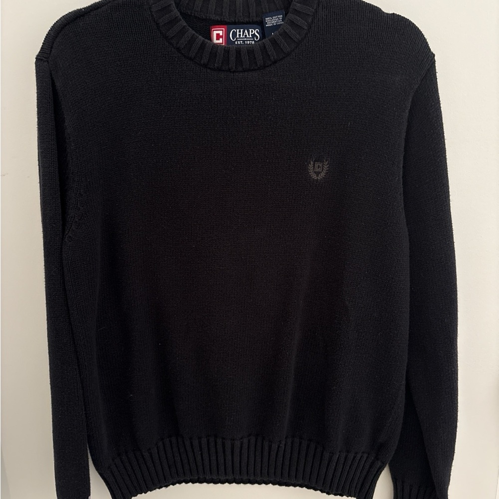 Thrifted Chaps Black Men's Sweater